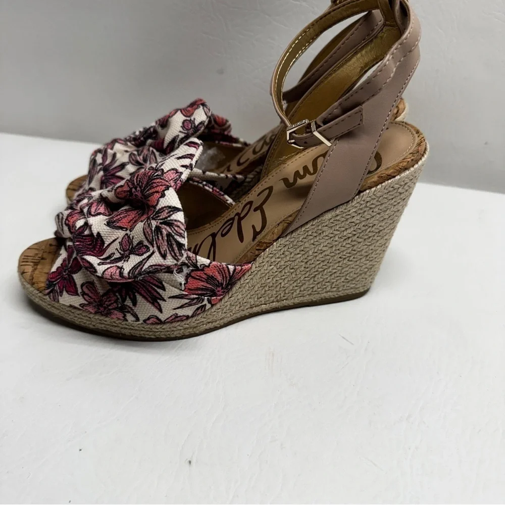 SAN EDELMAN WOMENS Floral Wedge Sandals SIZE 9
